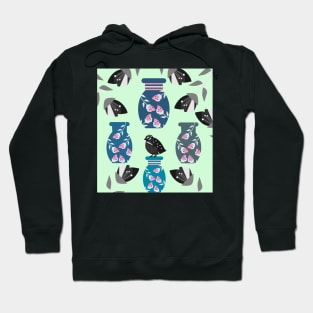 Quail, flowers and vases Hoodie